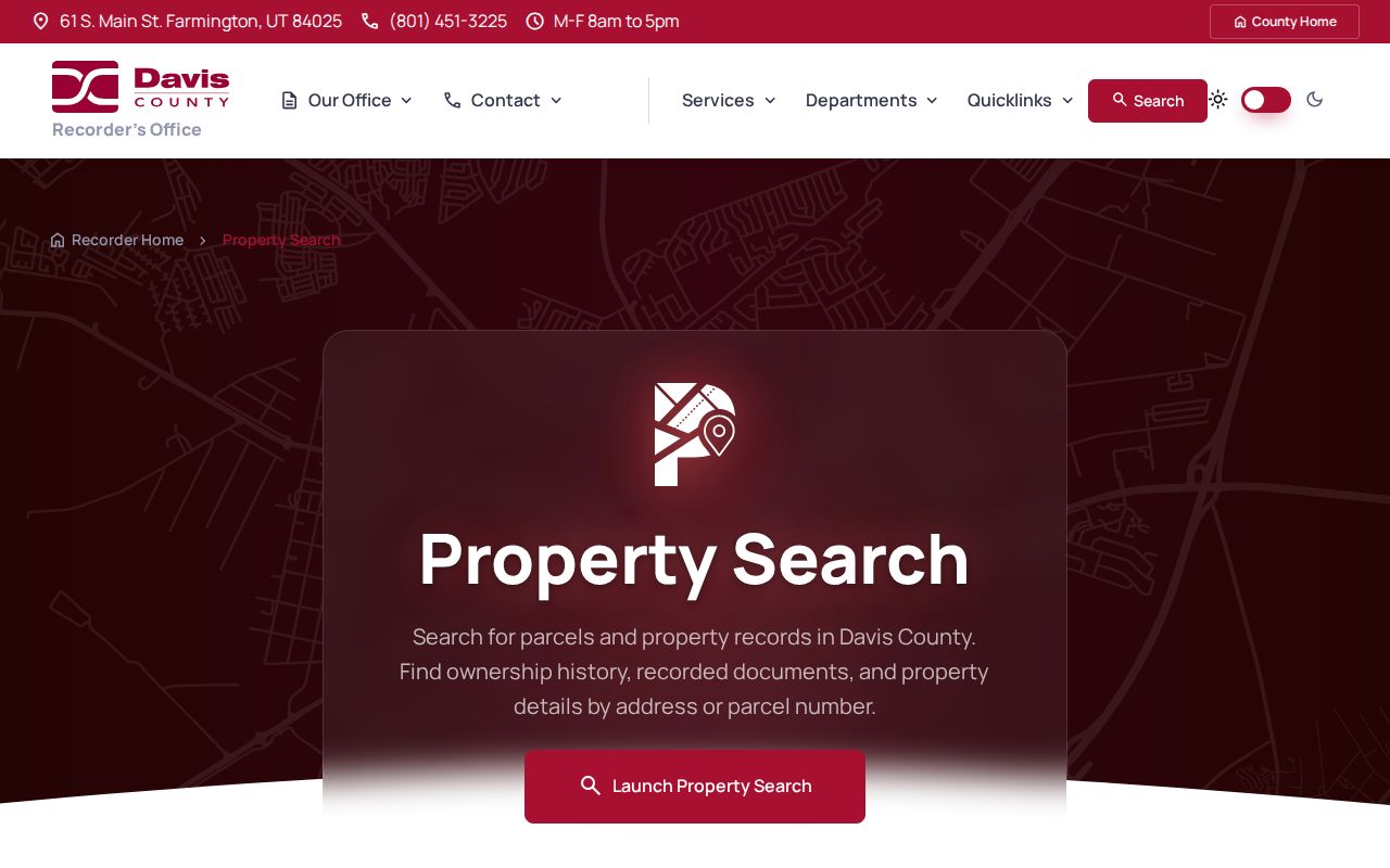 Layton public records property search launcher for Davis County