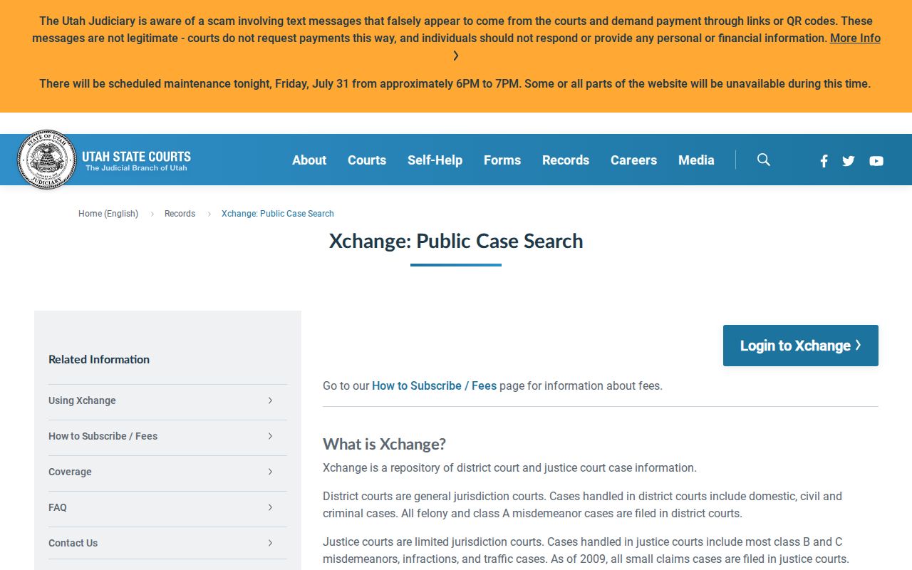 Layton public records court access through Utah Courts Xchange