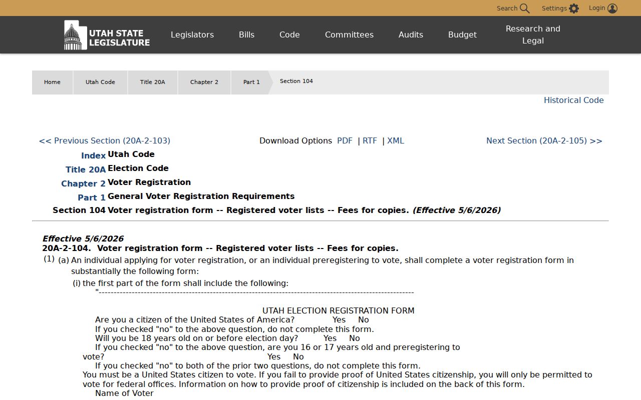 Utah statute governing Layton voter records